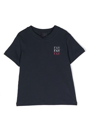 T-shirt in cotone blu navy FAY KIDS | FS8P31Z1173621